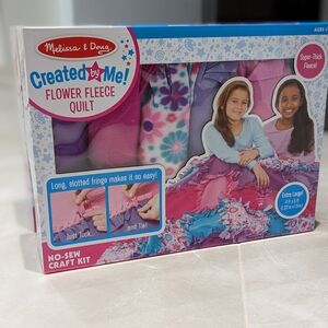 Melissa & Doug Created by Me! Flower Fleece Quilt Kit - Pink and Purple
